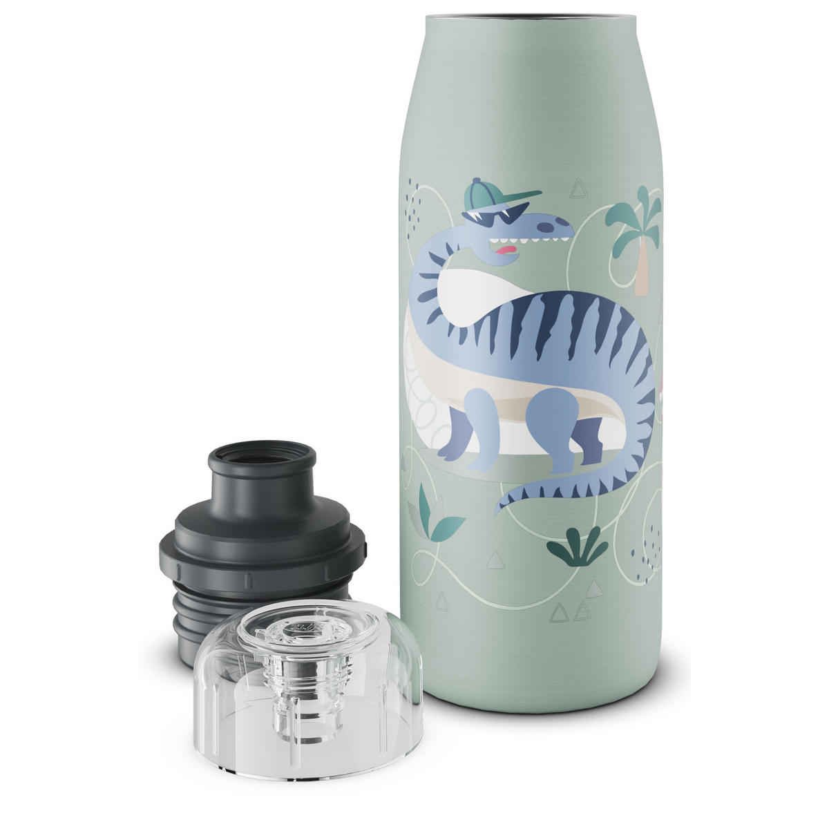 ISOLIER-TRINKFLASCHE KIDS ISO BOTTLE crazy dinos 350 ml - Blau/Grün, Metall (0.35L) - Alfi