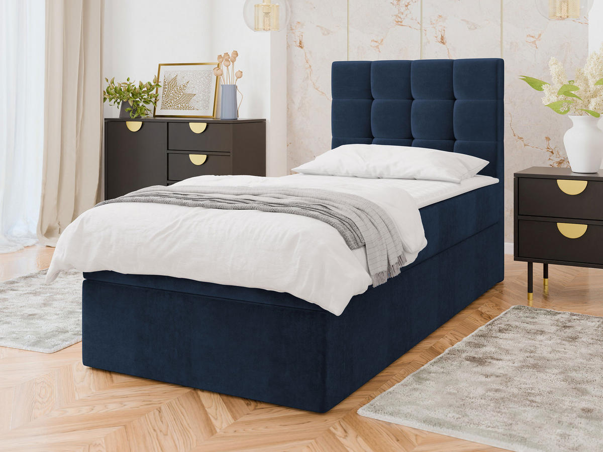 BOXBETT Luanda Single - H3 - Blau/Schwarz, Holz/Kunststoff (100/200cm) - MIRJAN24