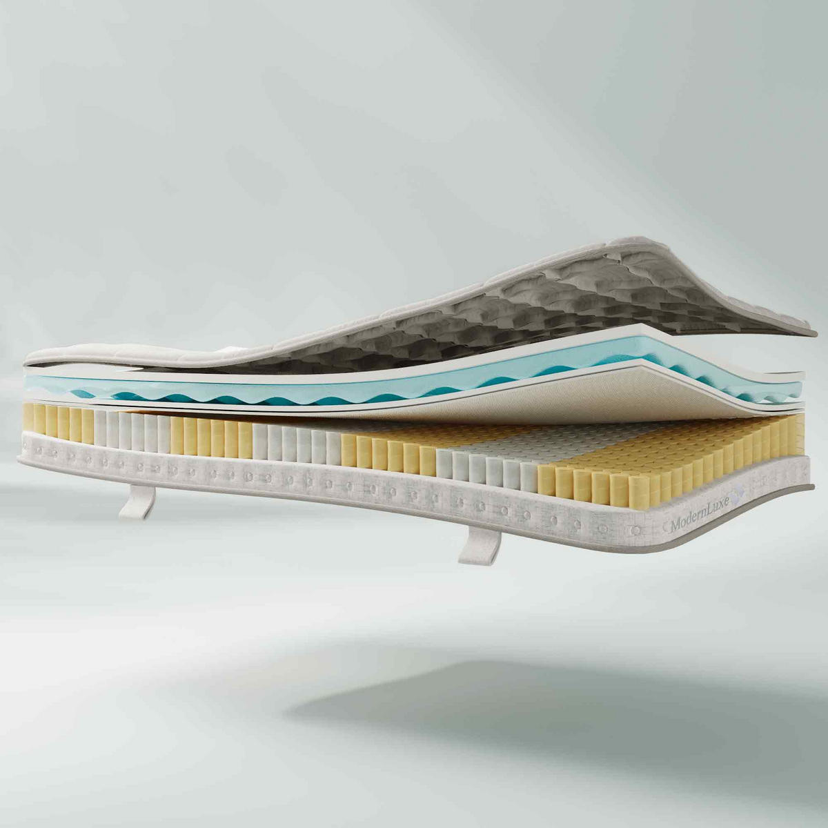 TASCHENFEDERKERNMATRATZE 140/200 cm Weiß H3, mit Kaltschaum - Weiß, Textil (140/200cm) - Oxeza