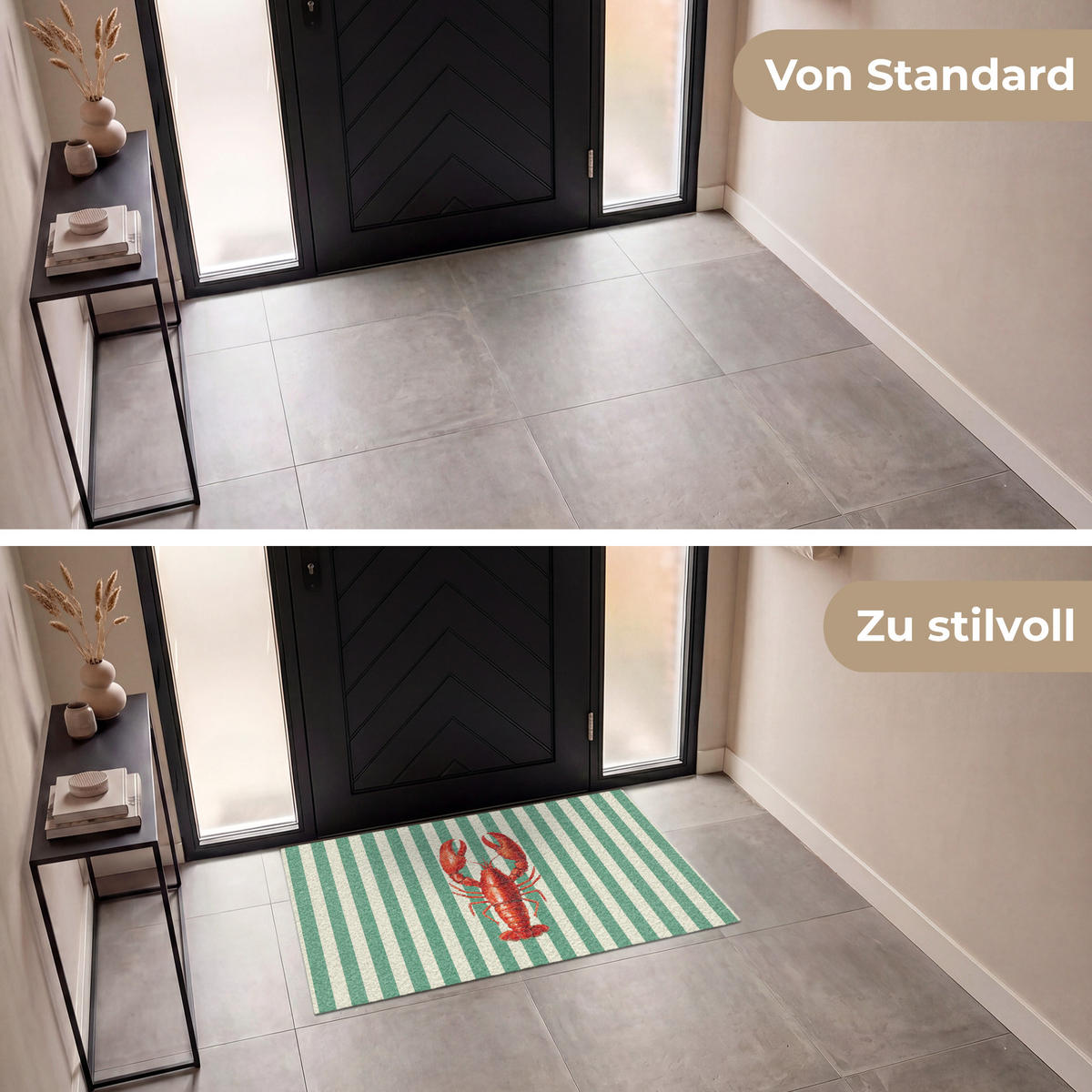 ROHOŽKA Rak - Pruhy - Realistické - Letní 120x80 cm - různobarevná, textil/umělá hmota (120/0.4cm) - MuchoWow