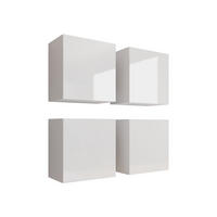 HÄNGEVITRINE Vigo - Weiß Hochglanz/Weiß, Holzwerkstoff (100/100/30cm) - MIRJAN24