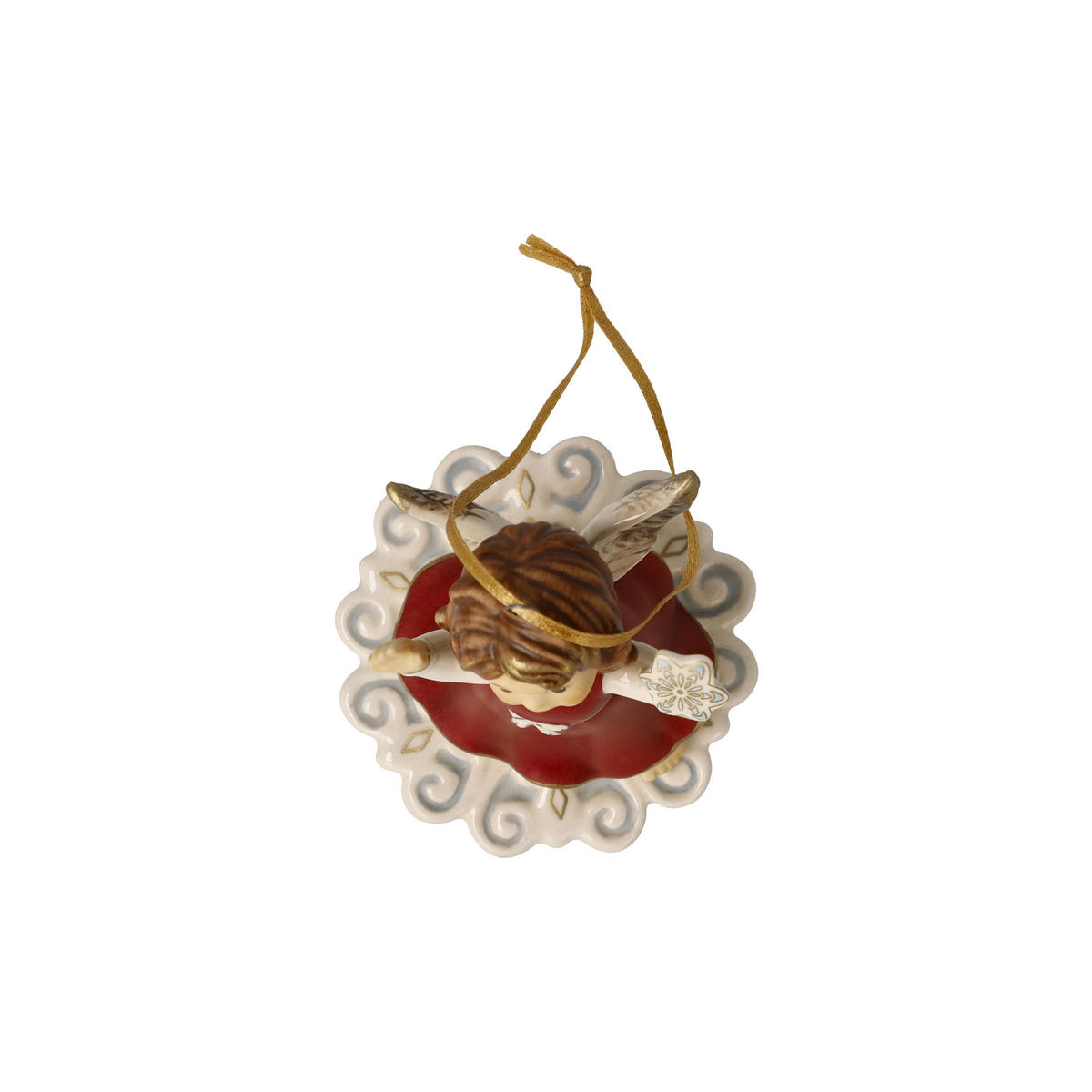 ENGELFIGUR Winterspaß, Steingut, Bordeaux, 7.5 cm - Rot, Keramik (6/7.5/6cm) - Goebel