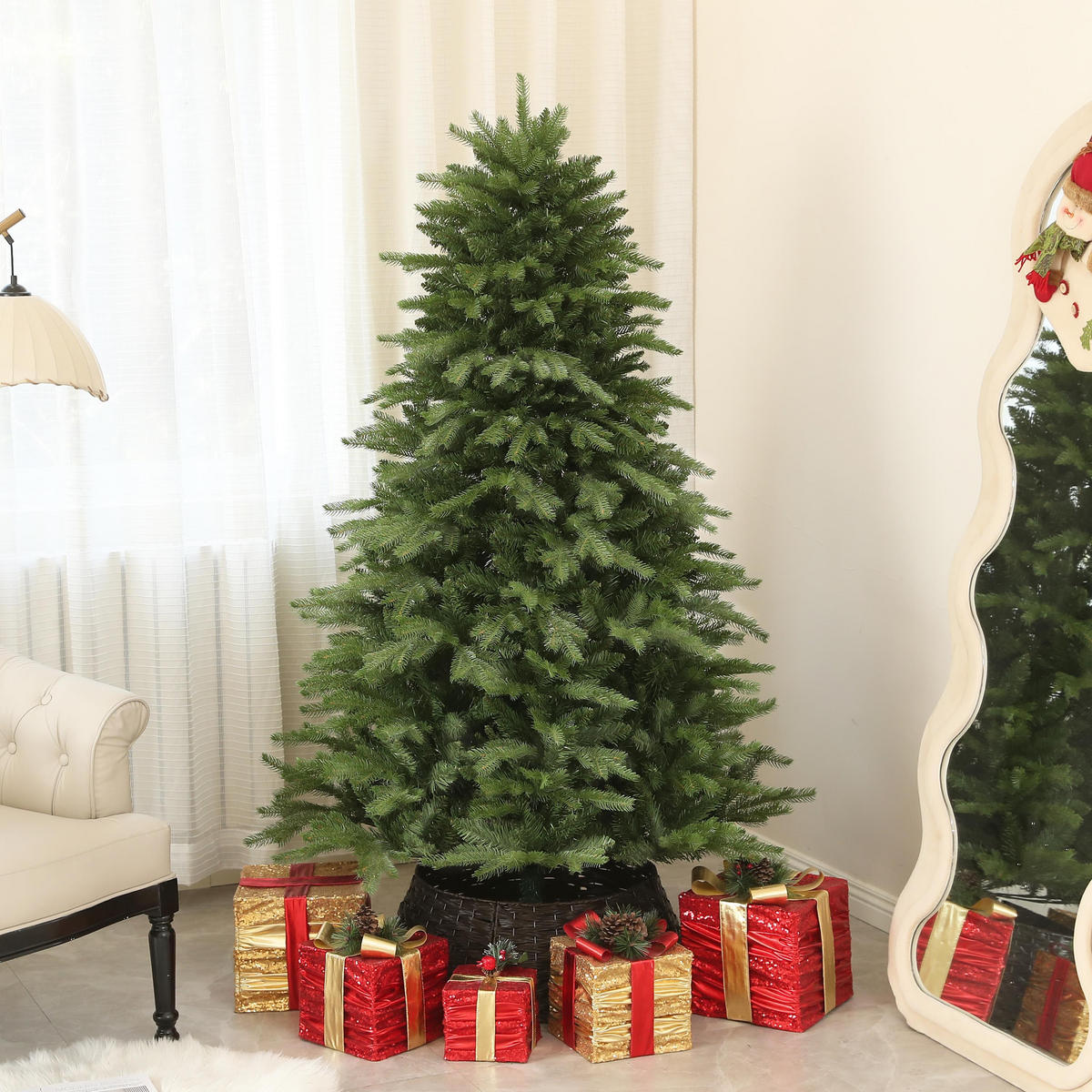 WEIHNACHTSBAUM 180 cm , Alpentanne, naturgetreu, Grün - Grün, Kunststoff (180cm) - HOMCOM