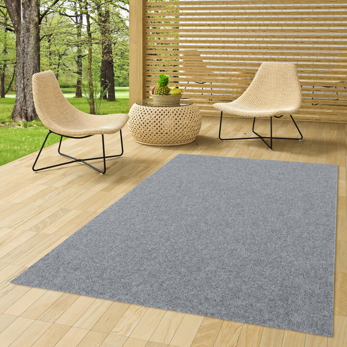 KUNSTRASEN RASENTEPPICH MIT NOPPEN KINGSTON - Grau, Textil (200/200cm) - Snapstyle