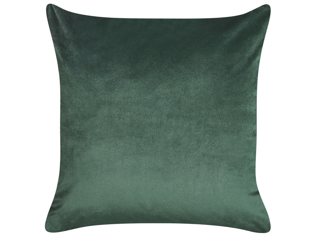 DEKOKISSEN 2er-Set Dunkelgrün 45/45 cm Sunflower - Dunkelgrün, Textil (45/45cm) - Beliani