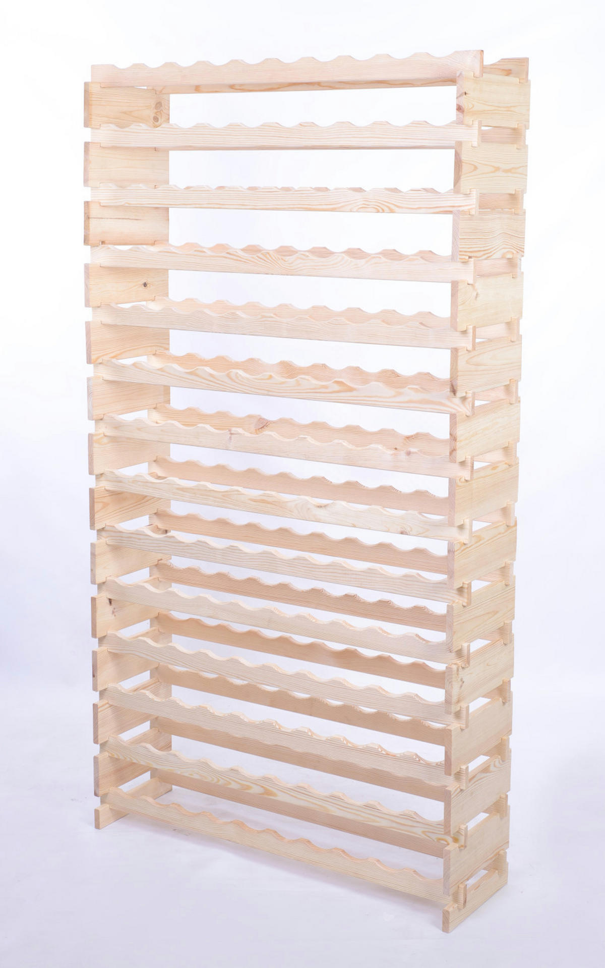 WEINREGAL VINOTECA FLEX PRO HxBxT 191x103x28cm 140 Flaschen auf 14 Ebenen Natur unbehandelt - Naturfarben, Holz (103/191/28cm) - PROREGAL