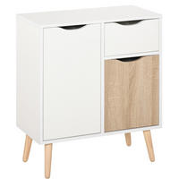 SIDEBOARD Weiß und Eichefarben 60/30/72 cm - Weiß, Holz (60/72/30cm) - PANGIVO