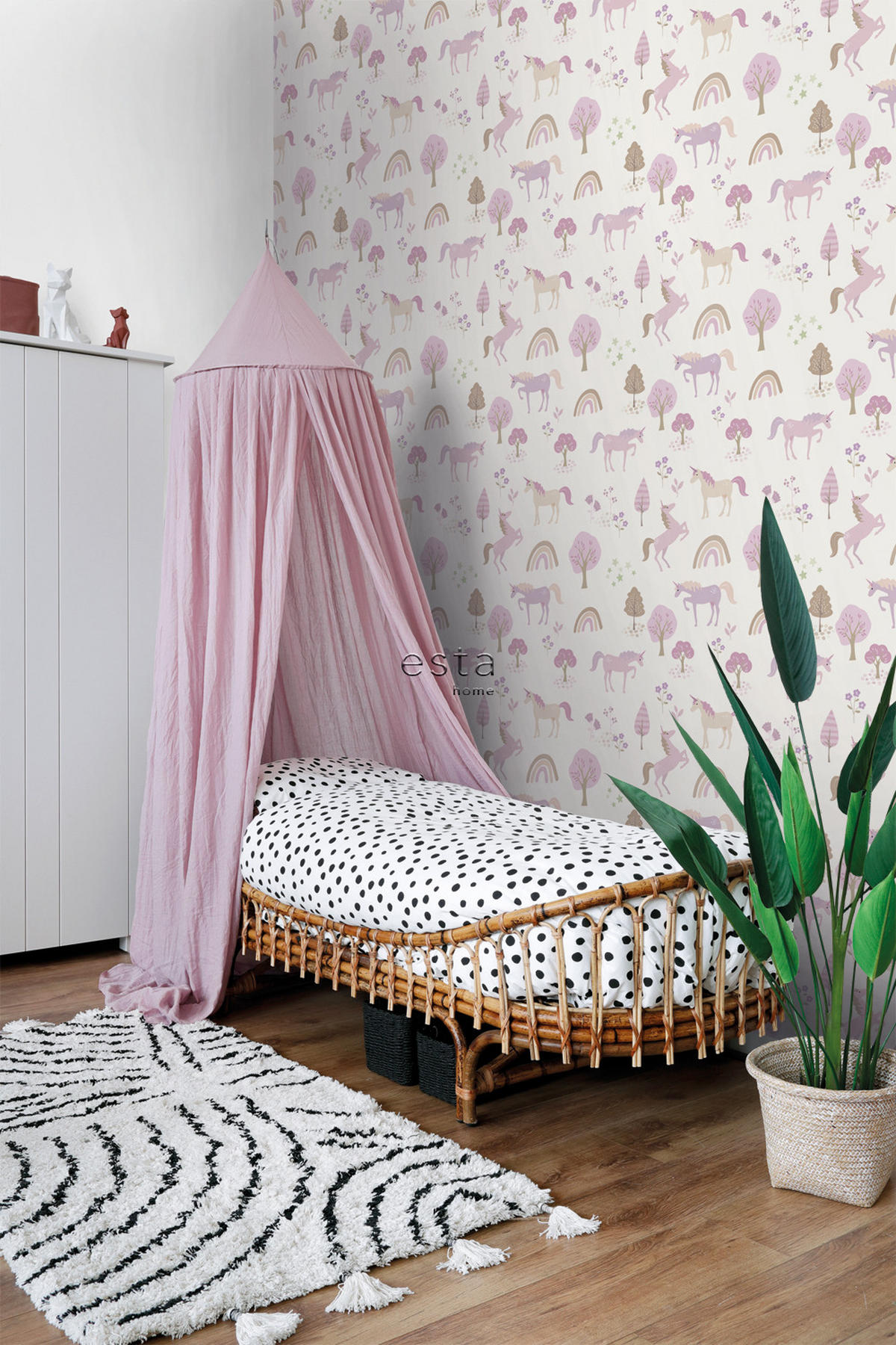 TAPETE Einhörner 53 cm x 10.05 m - Lila, Papier (53/0.1cm) - ESTAhome