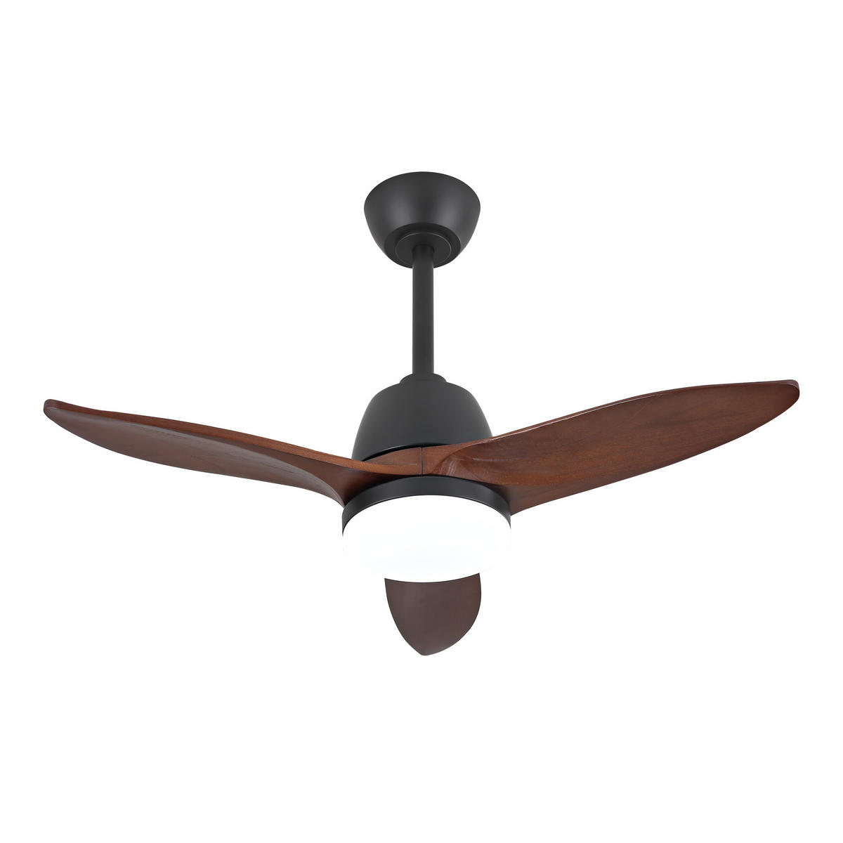 DECKENVENTILATOR DE-16248 36 Zoll mit Holzflügeln & Steuergriff Schwarz - Walnussfarben, Holz (92/92/45cm) - ComfortXL