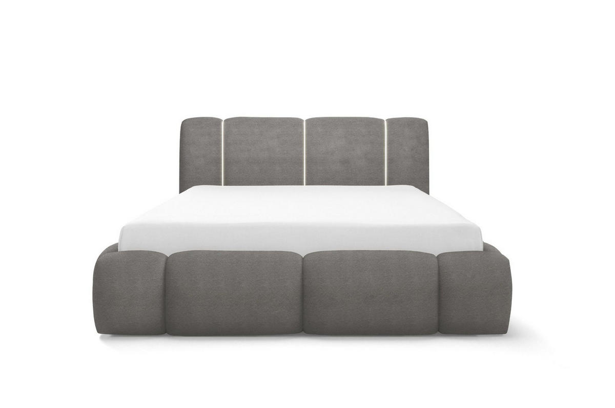 POLSTERBETT Springs - Grau, Holzwerkstoff/Textil (160/200cm) - Fun Möbel