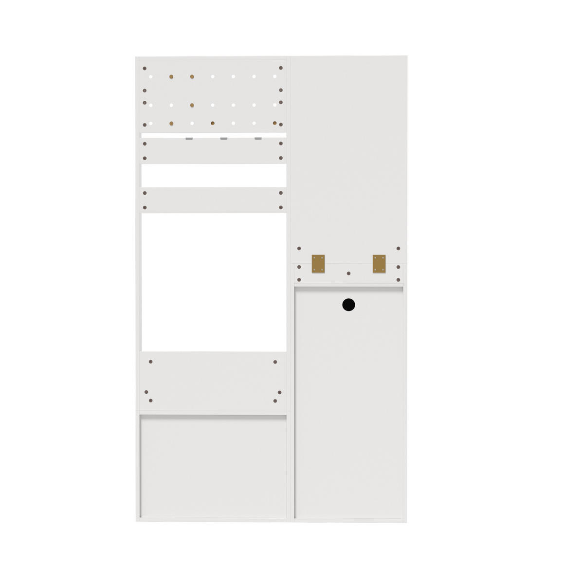 GARDEROBE 105 cm Spiegel Haken Stauraum - Weiß, Holzwerkstoff (105/180/38cm) - LEBENLANG