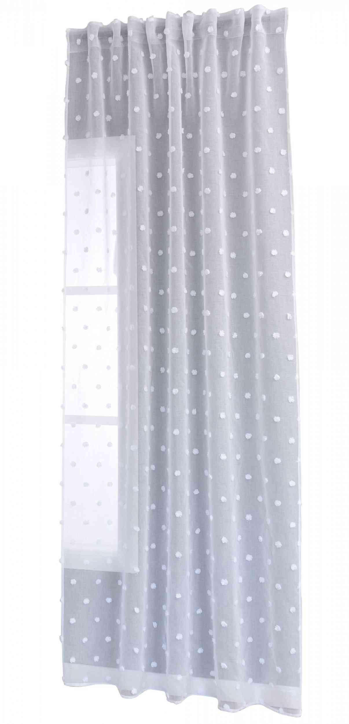 GARDINE VALENCIA HxB 245x145 cm Natur Snowflakes - Weiß, Textil (145/245cm) - Gardinenbox