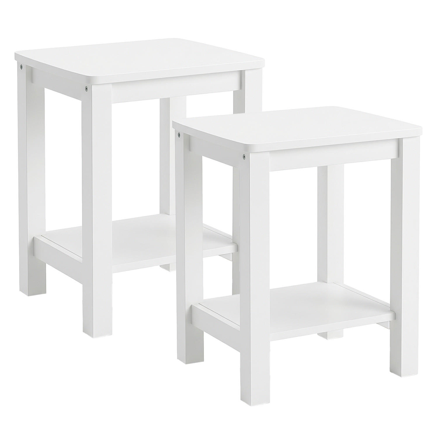 Homestyle4u Nachttisch Weiß 30x47x32 cm