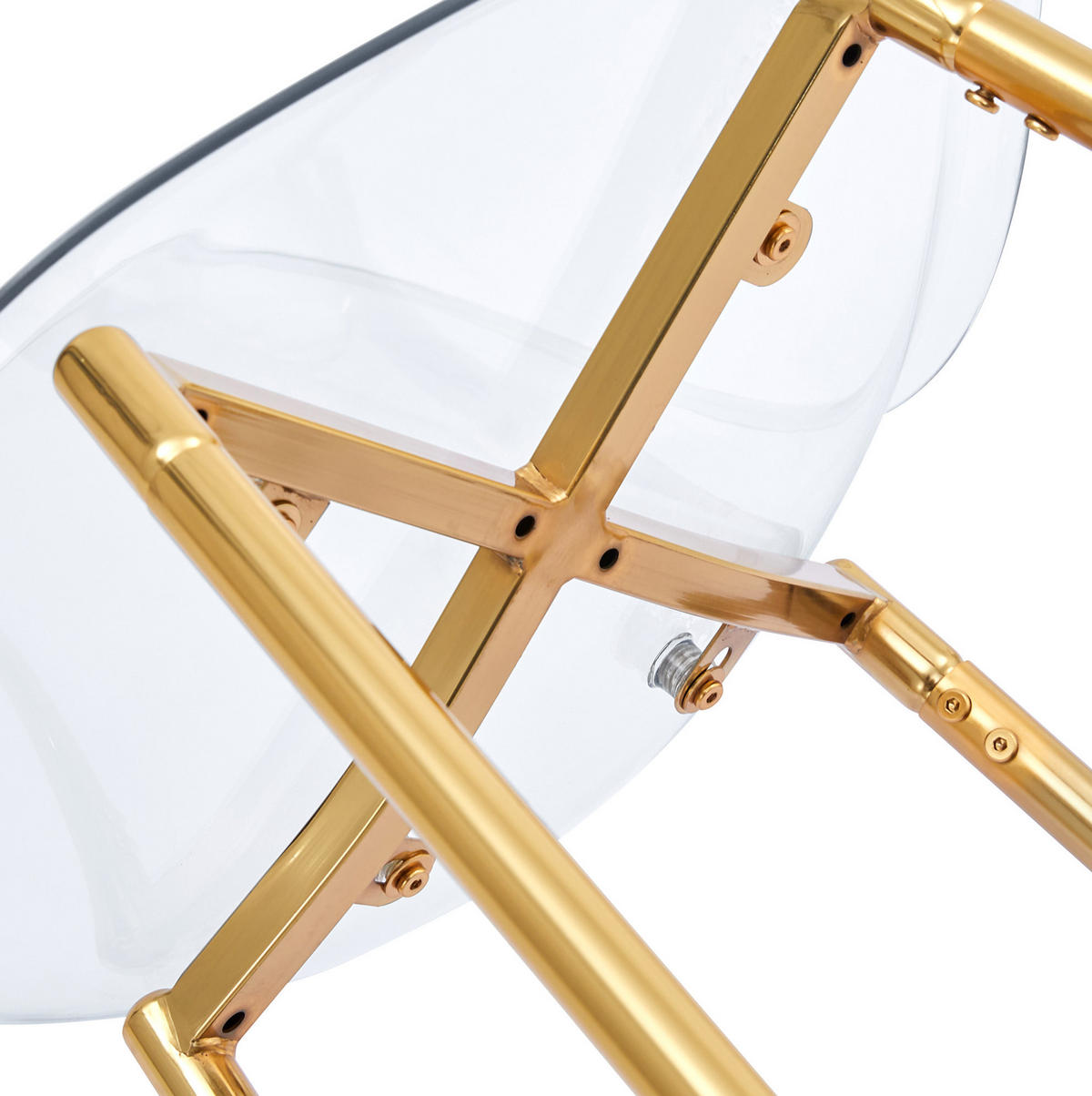 BARHOCKER transparenter Kunststoffsitz mit Metallgestell in Gold - Goldfarben, Kunststoff (45/102/51cm) - MIVRAY
