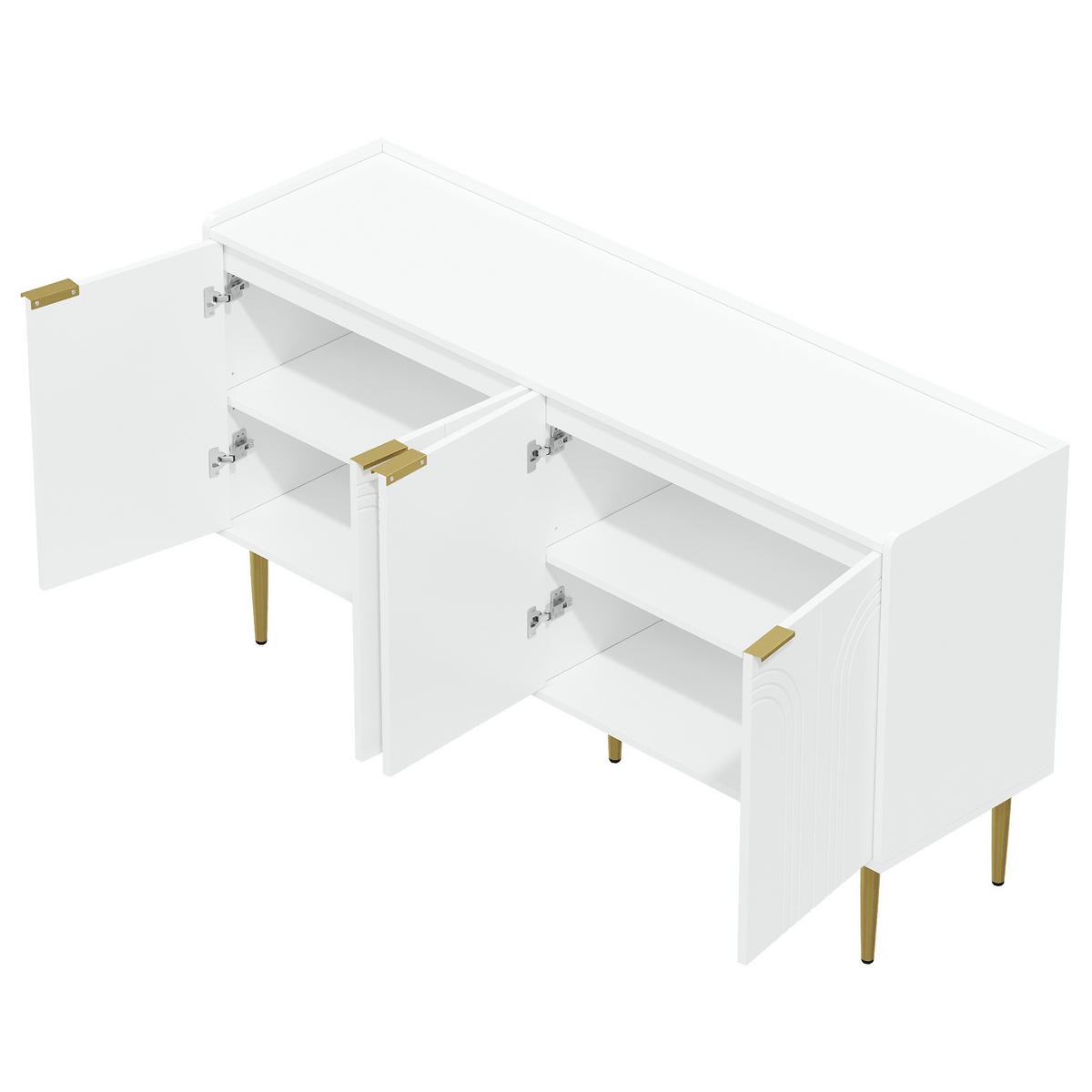 SIDEBOARD Weiß 140/38/75 cm - Weiß, Holzwerkstoff (140/75/38cm) - PANGIVO