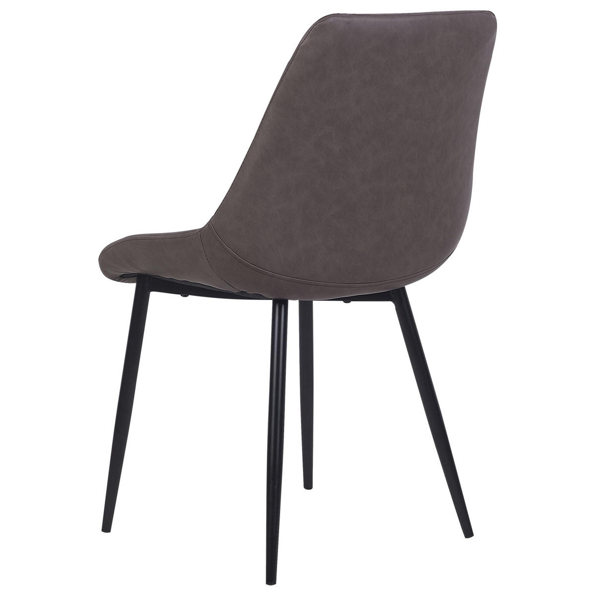 ÉTKEZŐSZÉK 2 darabos Szett Műbőr Sötétbarna Maribel - barna, textil/fém (51/82/59cm) - Beliani