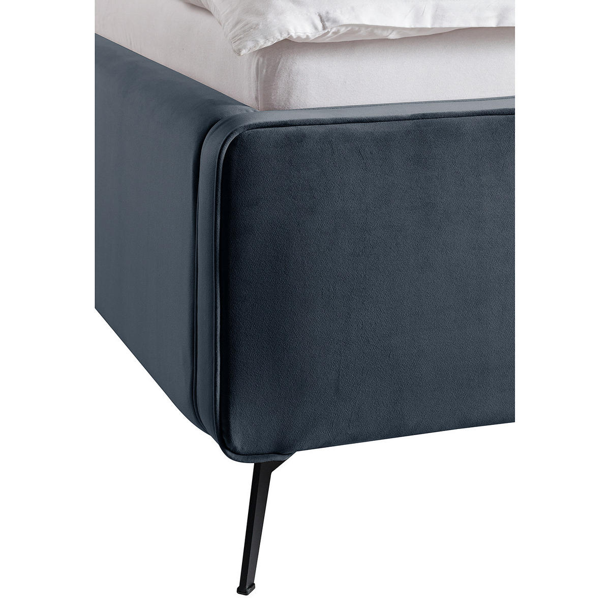 POLSTERBETT - Dunkelblau, Textil (200/200cm) - home24