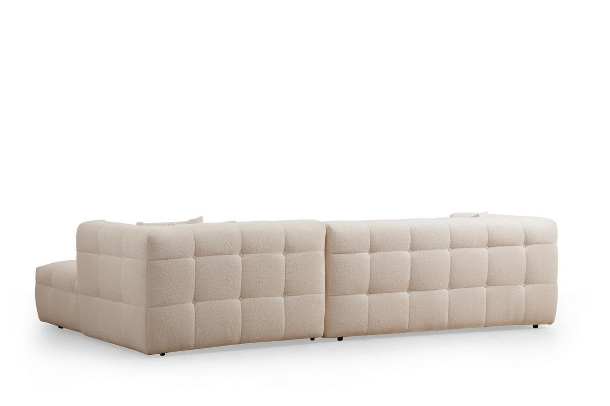 ECKSOFA modernes Design - Beige/Schwarz, Holz/Kunststoff (150/300cm) - myHomelando