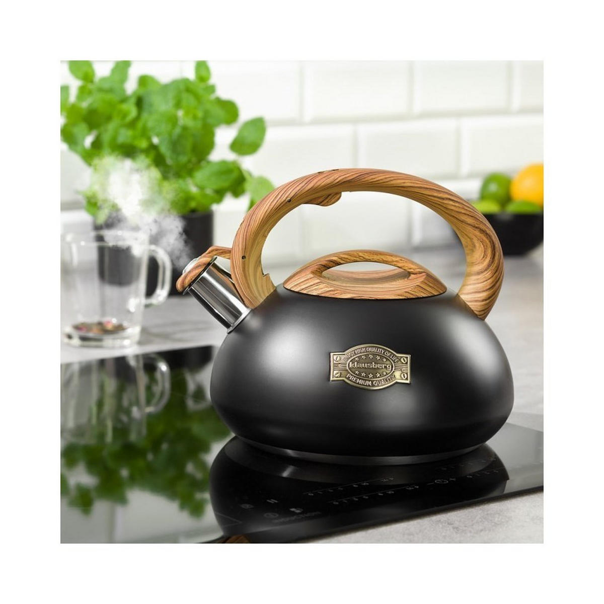 WASSERKESSEL Schwarz 25/23/22 cm KB7565 - Schwarz, Holz (25cm) - Klausberg 