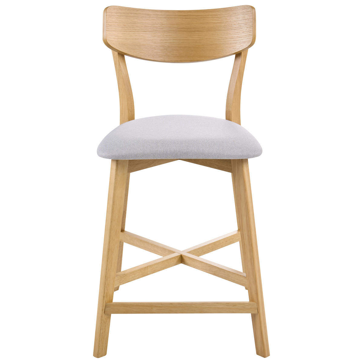 SCAUN DE BAR set de 2 lemn maro deschis/gri Holly - maro deschis, lemn (49/93/54cm) - Beliani