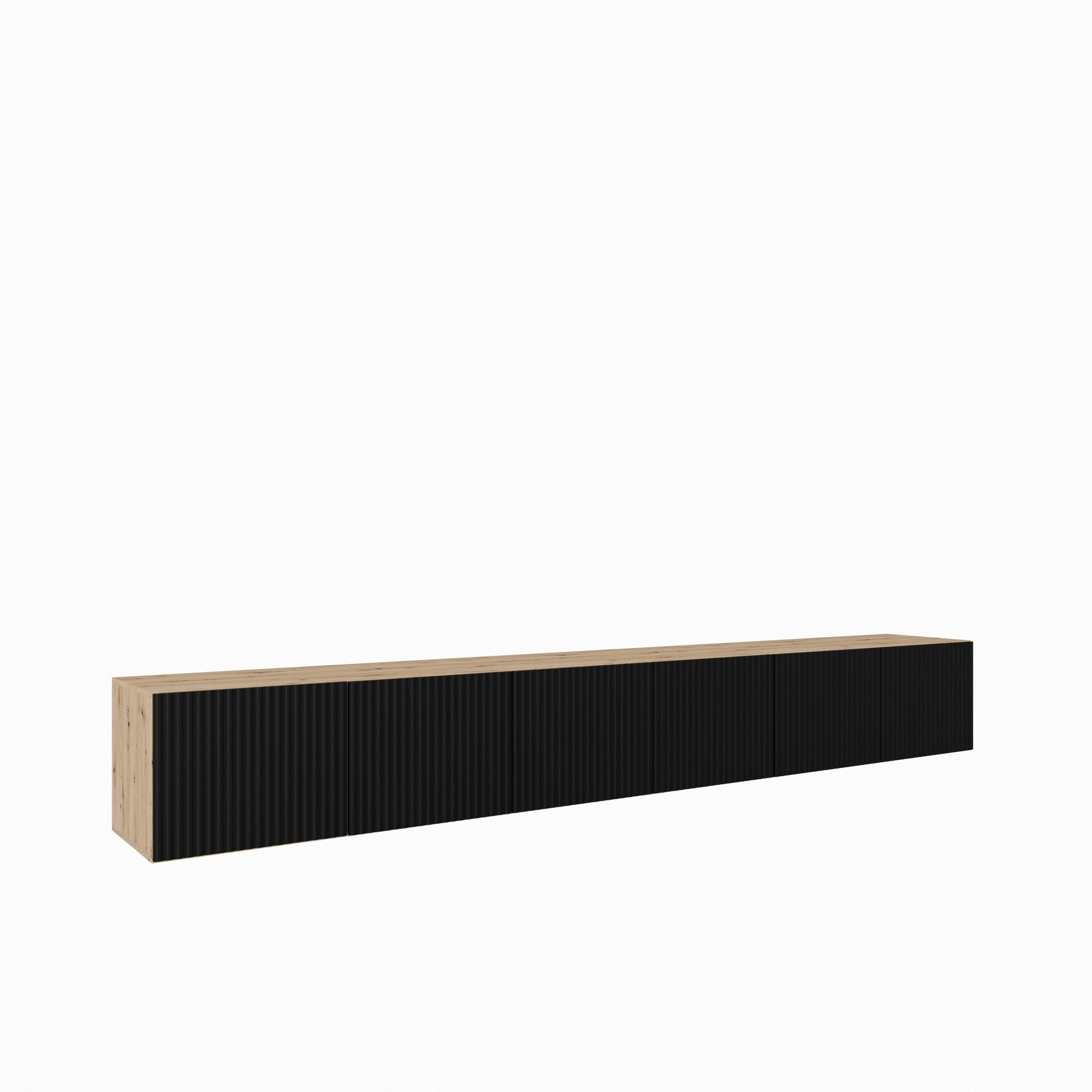 TV-SCHRANK Noe 300 cm, sechstürig, artisan, schwarz - Schwarz/Eiche Artisan, Kunststoff (300/41/40cm) - Margaret Hadas24