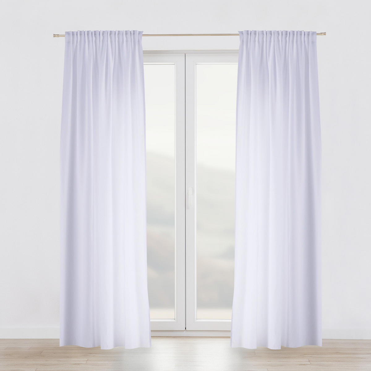 FERTIGVORHANG mit Schlaufenband weiss 140 x 280 cm - Weiß, Textil (140/280cm) - Dekoria