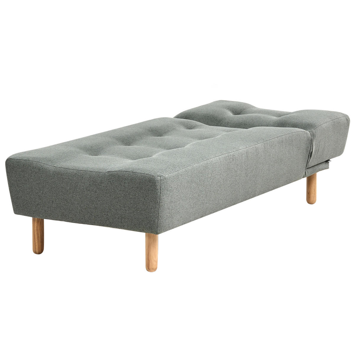 ČALOUNĚNÉ LEHÁTKO CHAISE LONGUE Látka Zelené Alsten - zelená barva/hnědá, textil (75/80/161cm) - Beliani