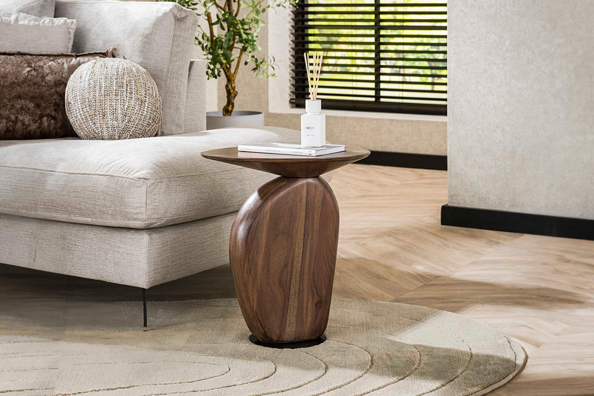 BEISTELLTISCH MINOTA Braun Akazie - Braun, Akazienholz/Holz (45/36/50cm) - KAWOLA