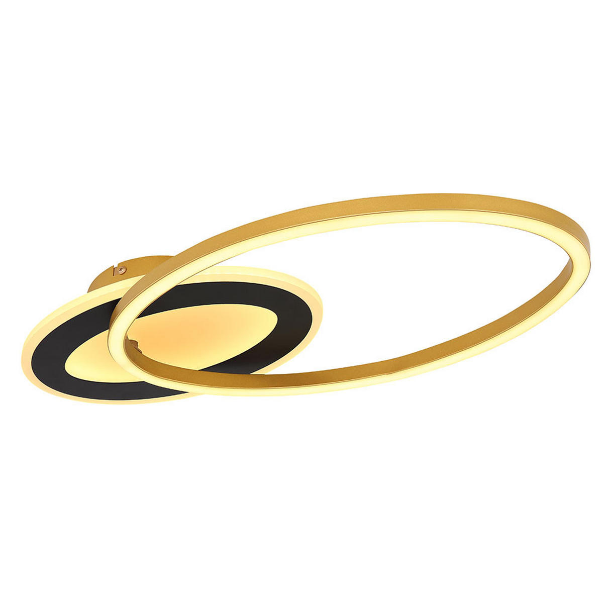 LED DECKENLEUCHTE SILLA I Schwarz Gold - Goldfarben, Metall (53/23.5/7cm) - Globo Lighting