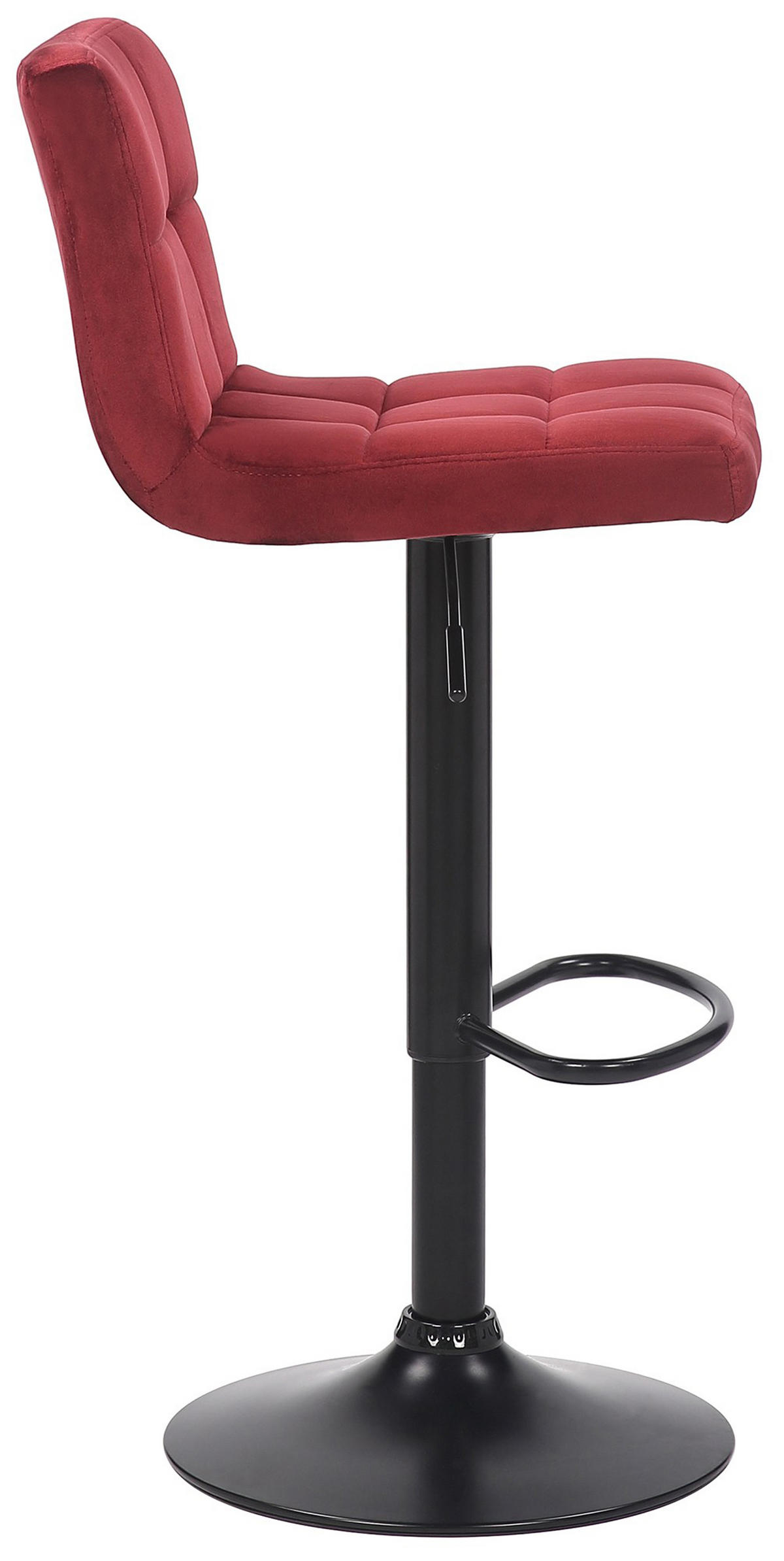 BARHOCKER 4er Set Fenai Samt rot - Rot/Schwarz, Textil/Metall (40/106/40cm) - TPFLiving