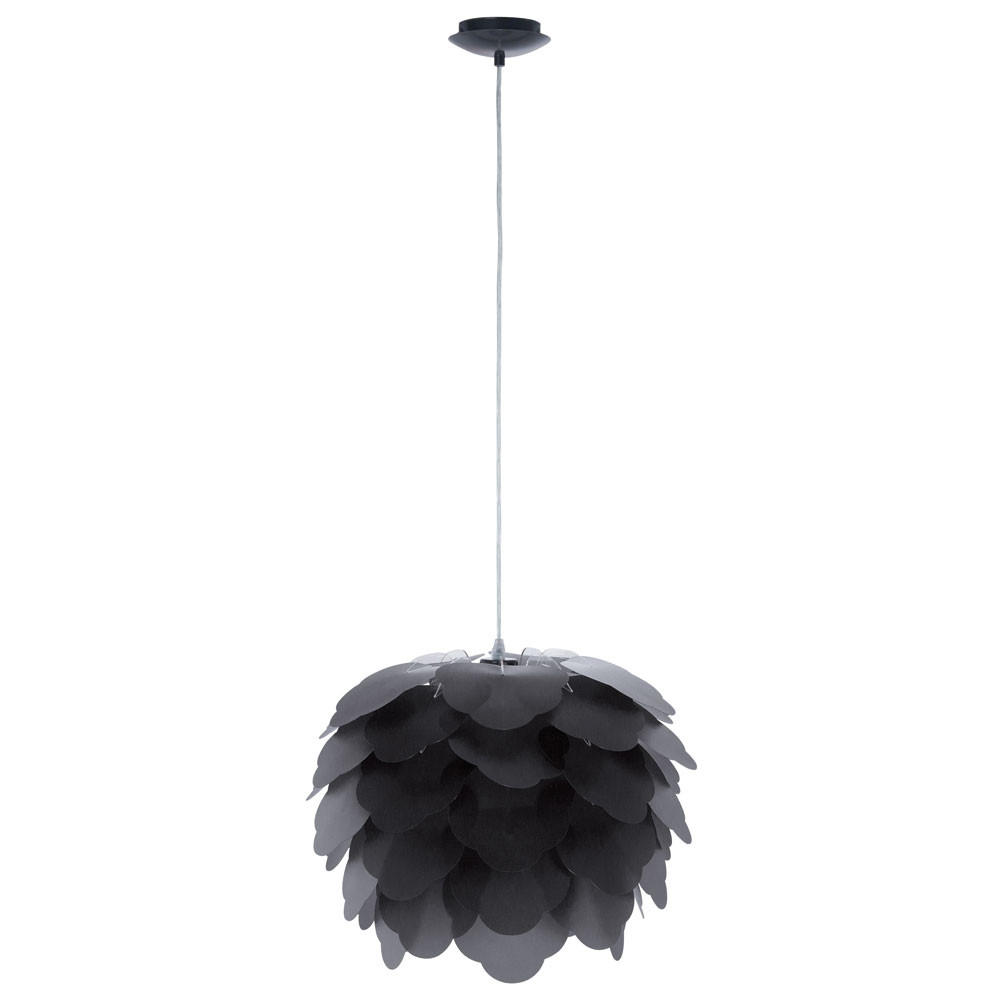 HÄNGELEUCHTE Stahl Anthrazit Blätter Design - Anthrazit, Kunststoff/Metall (42/42/110cm)