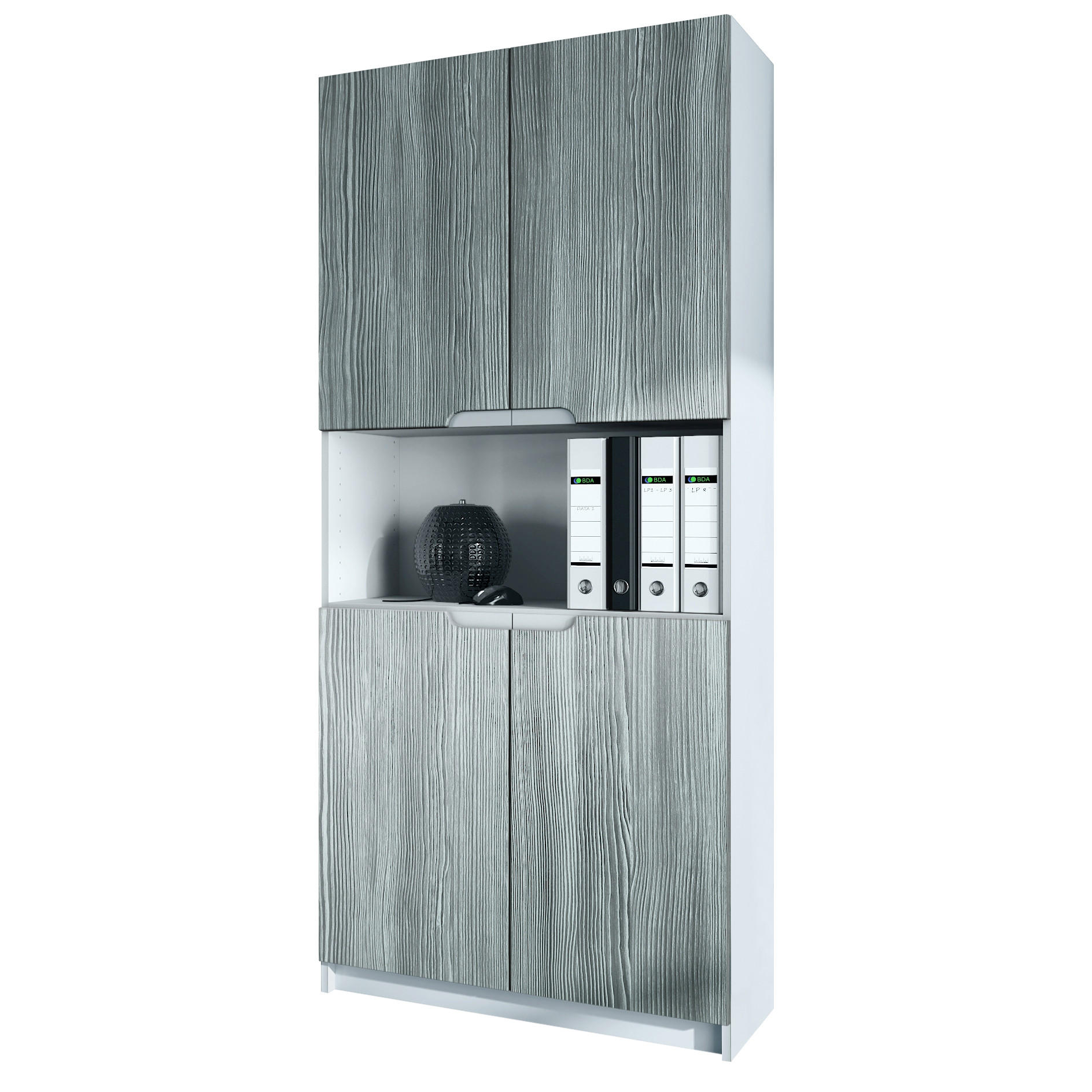 BÜROSCHRANK Logan Fronten in Avola-Anthrazit - Anthrazit, Holzwerkstoff (82/184/37cm) - Vladon