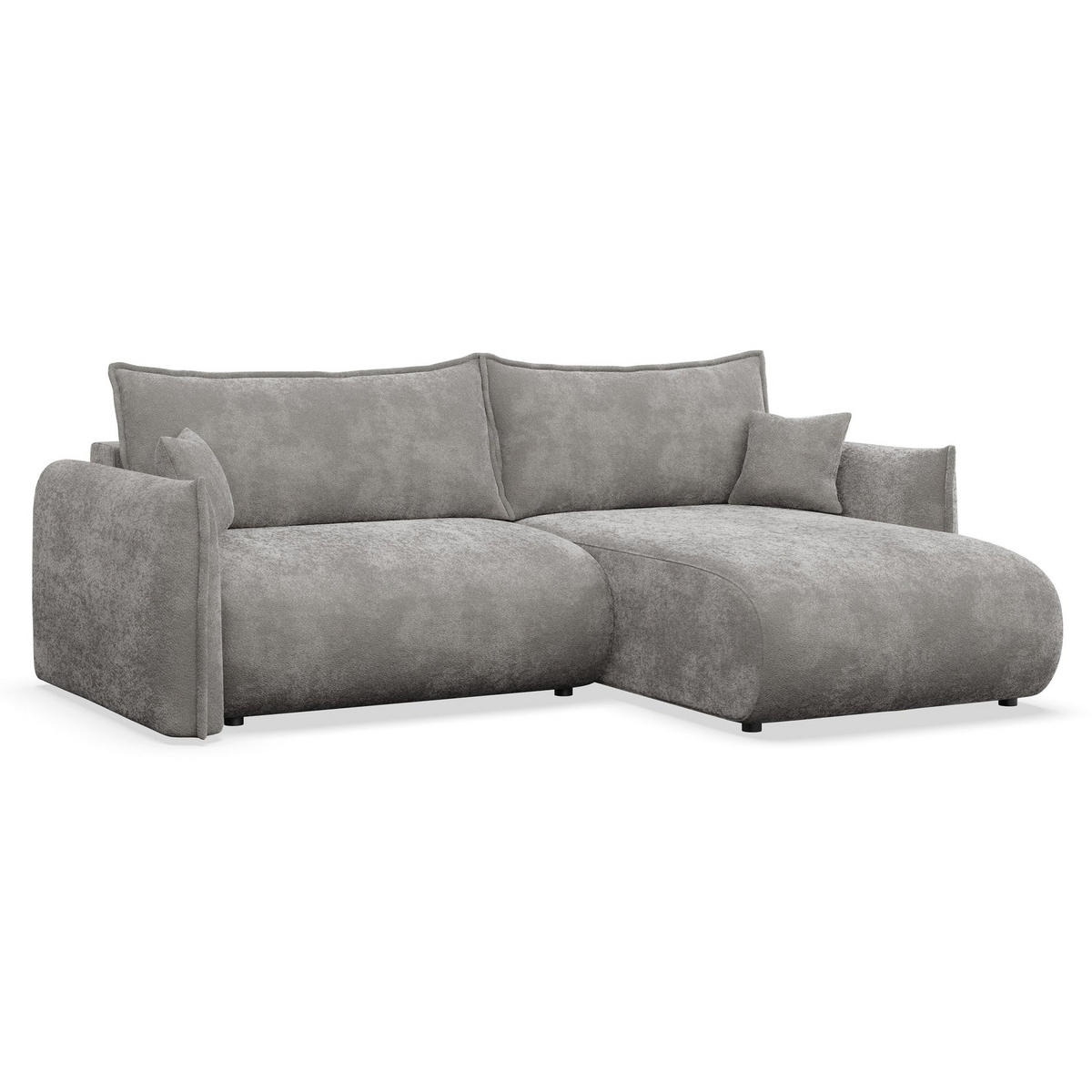 ROHOVÁ SEDAČKA Cushi, pravý roh, šedá žinylka - šedá/černá, textil/plast (183/252cm) - Selsey