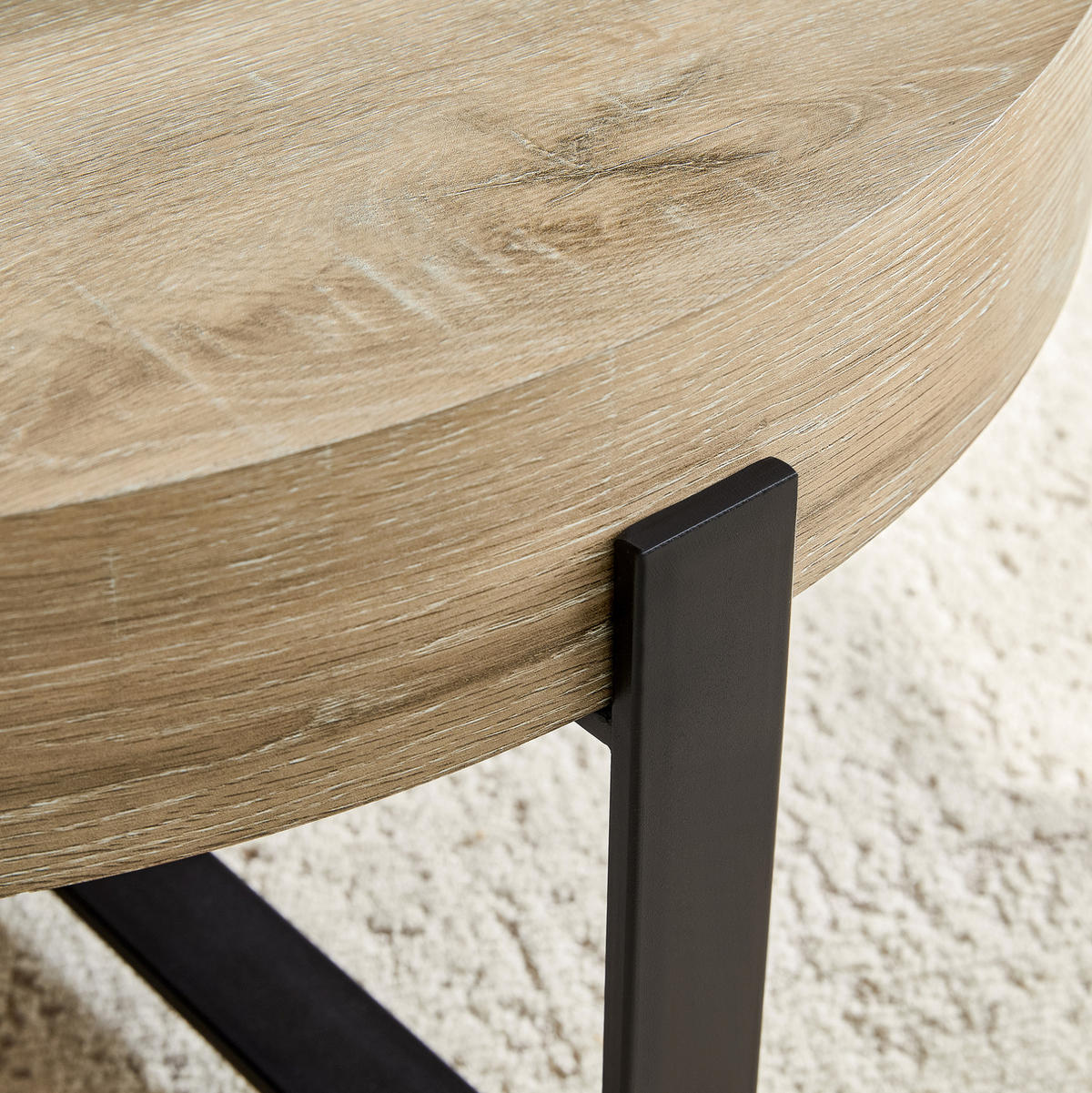 COUCHTISCH 68/36 cm Schwarz aus MDF und Metall mit Kreuzgestell - Schwarz, Holzwerkstoff (68/68/36cm) - OKMYHOME