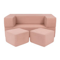 KINDERSOFA Cube AESTHETIC 96 cm Cord Rosa 4 Stk - Rosa, Textil (50/40/96cm) - MeowBaby