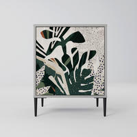 SIDEBOARD VERDURE FORMATION, Grau, 57,5x42x72,5 cm, Schwarze Metallfüße - Multicolor/Schwarz, Holzwerkstoff/Metall (57.5/72.5/42cm) - SpaceRebels