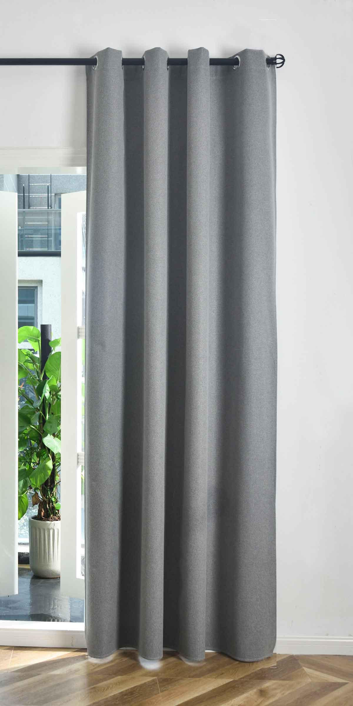 VORHANG MÜNCHEN DARK HxB 245x145 cm Grau - Grau, Textil (145/245/245cm) - Gardinenbox