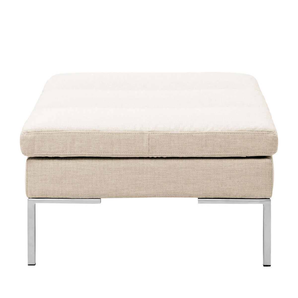 POLSTERHOCKER - Chromfarben/Beige, Textil/Metall (108/40/69cm) - home24