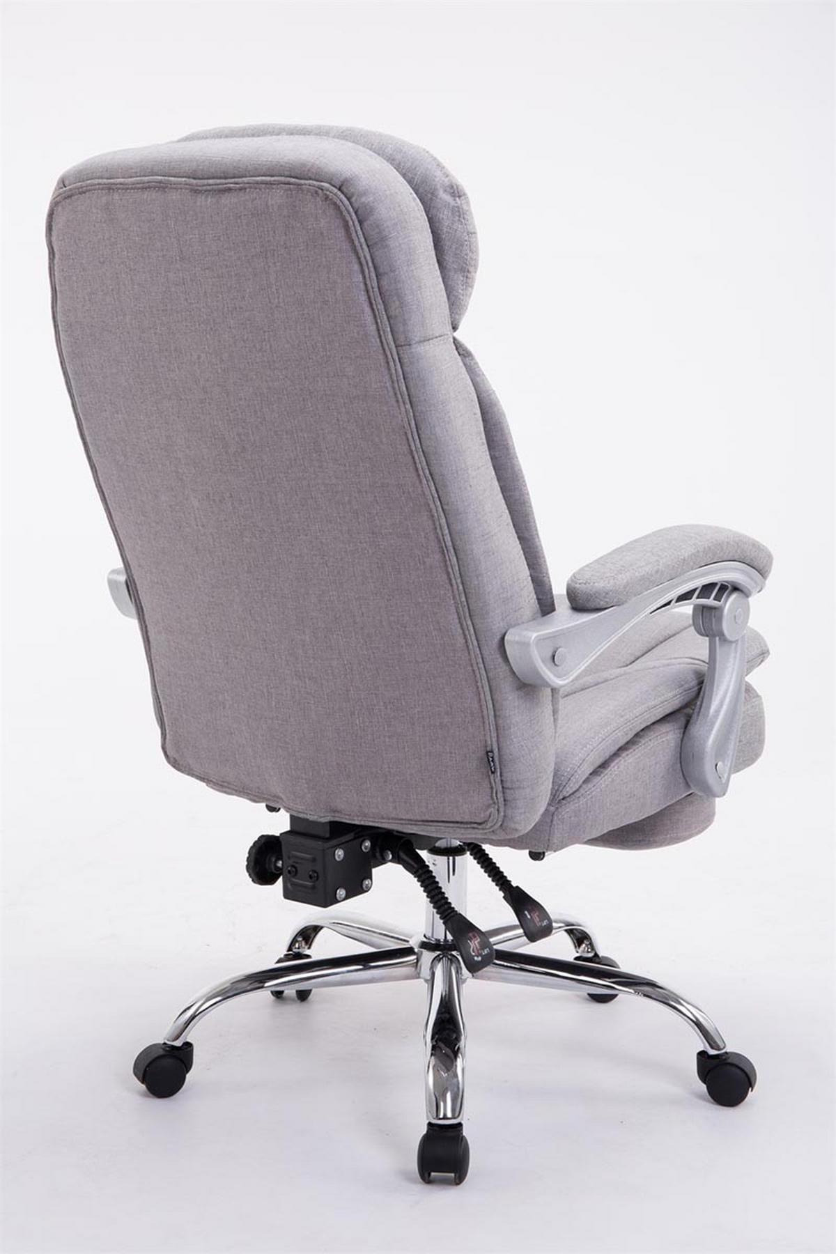 BÜROSTUHL XL Troja, Stoff Grau - Grau, Textil/Metall (67/122/67cm) - TPFLiving