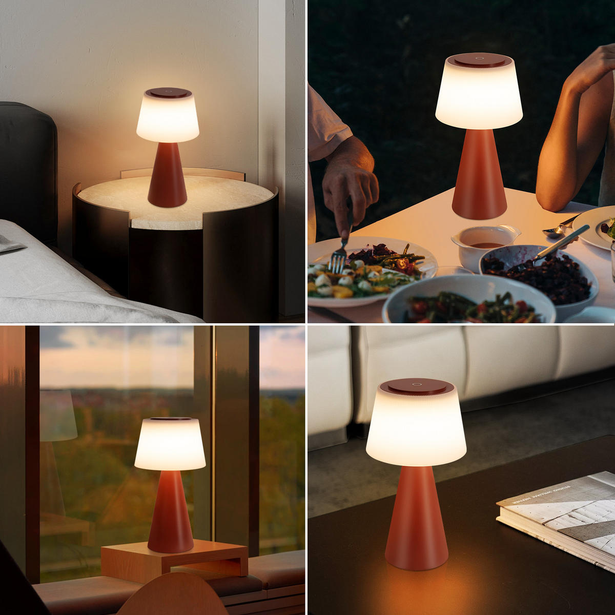 LED TISCHLEUCHTE Nathaniel - Rot, Kunststoff (13/13/26cm) - Nettlife