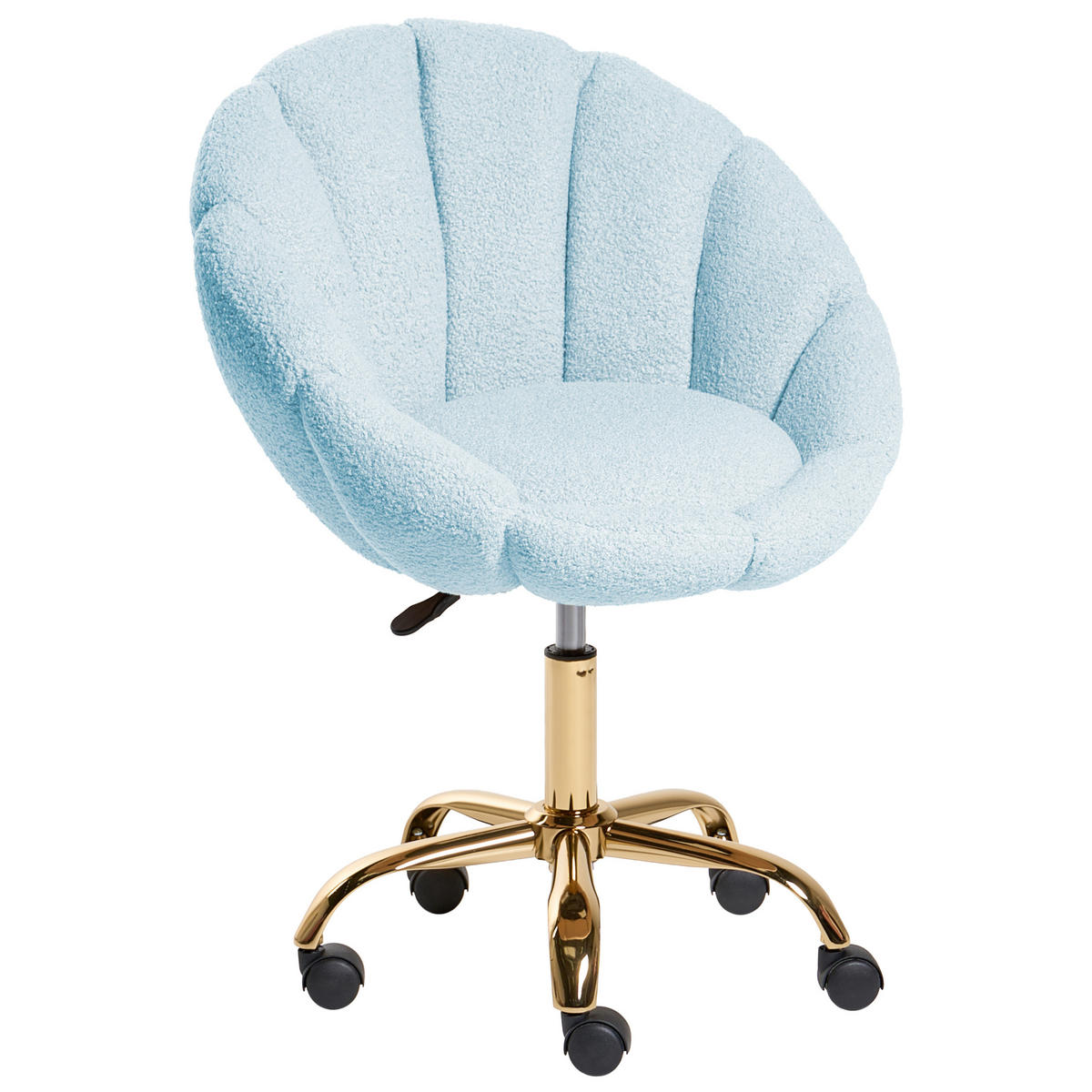 SCHREIBTISCHSTUHL Bouclé Hellblau Annabelle - Hellblau, Textil (66/81/39cm) - Beliani