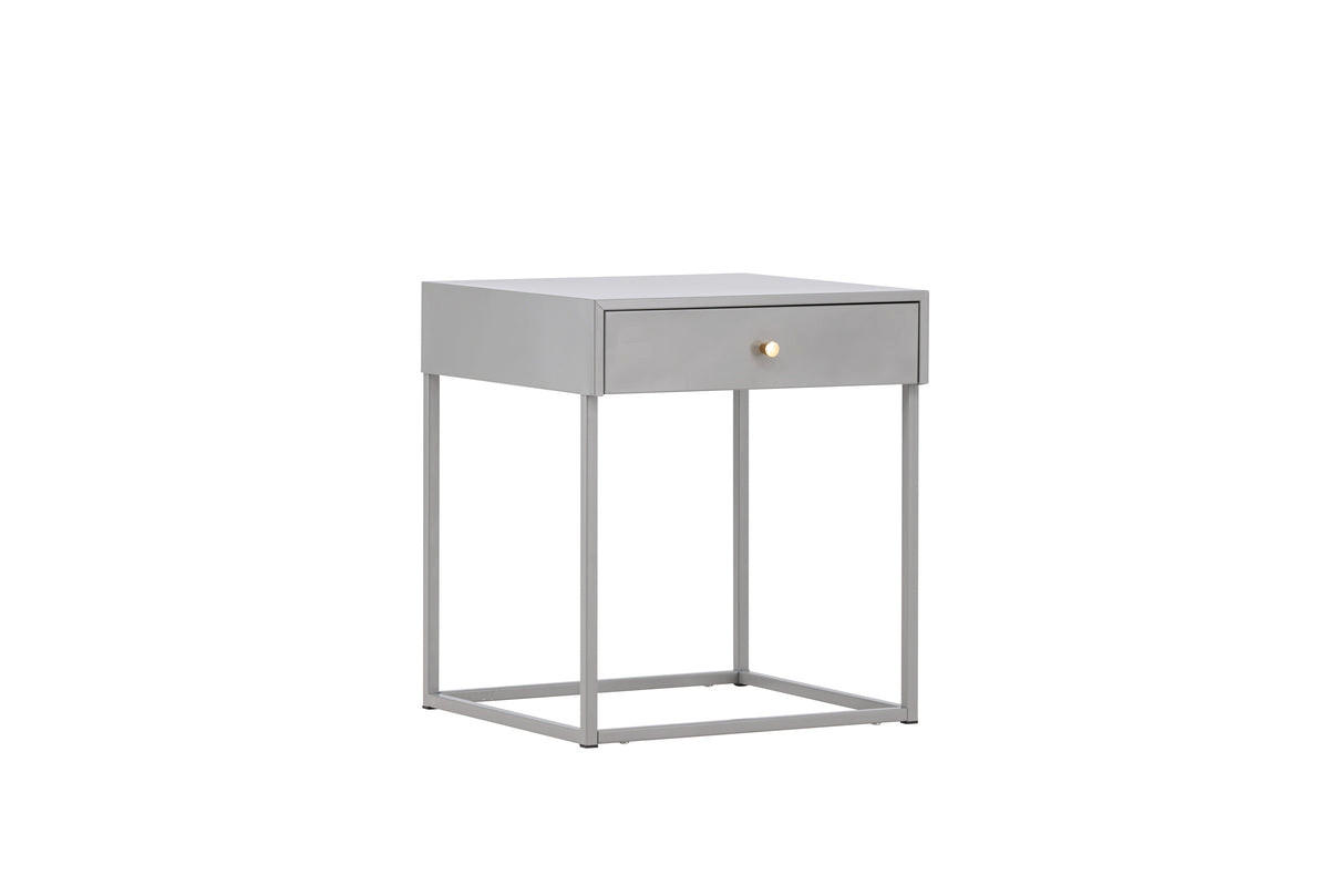 NACHTTISCH Baku M - Edelstahlfarben/Messingfarben, Metall (41/43/41cm) - kommodly