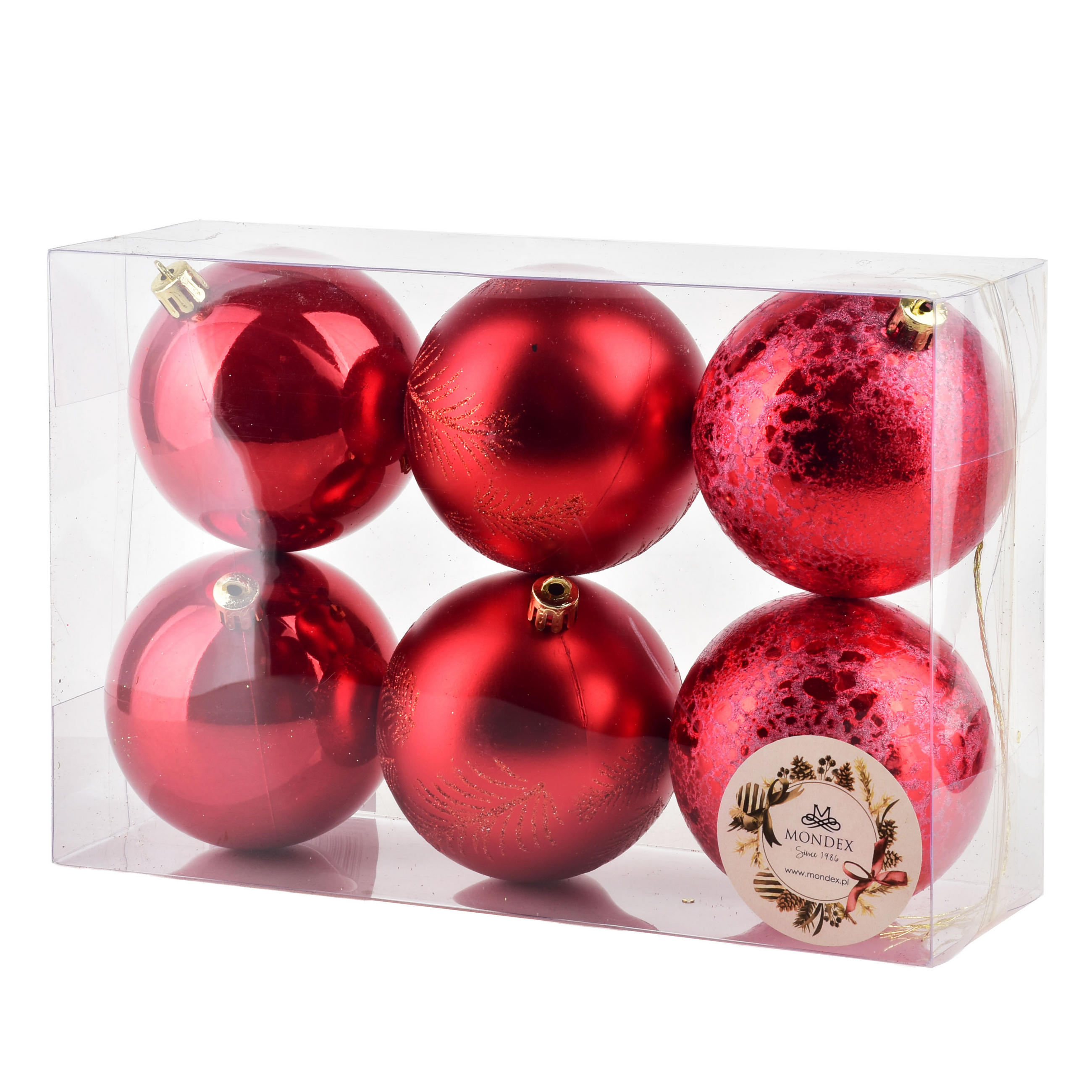 Mondex Christbaumkugel-Set Rot 9x25x16 cm