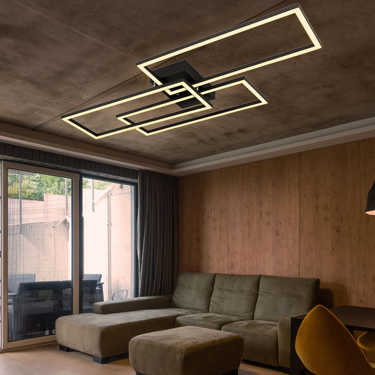 LED DECKENLEUCHTE Tiny Schwarz Metall - Schwarz, Metall (90/40/8cm) - Globo Lighting