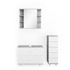 BADMÖBEL-SET Ilias Beton/Weiß 3 Teile, mit Unterschrank 80 cm - Weiß/Grau, Holzwerkstoff (80/60/33cm) - Vicco