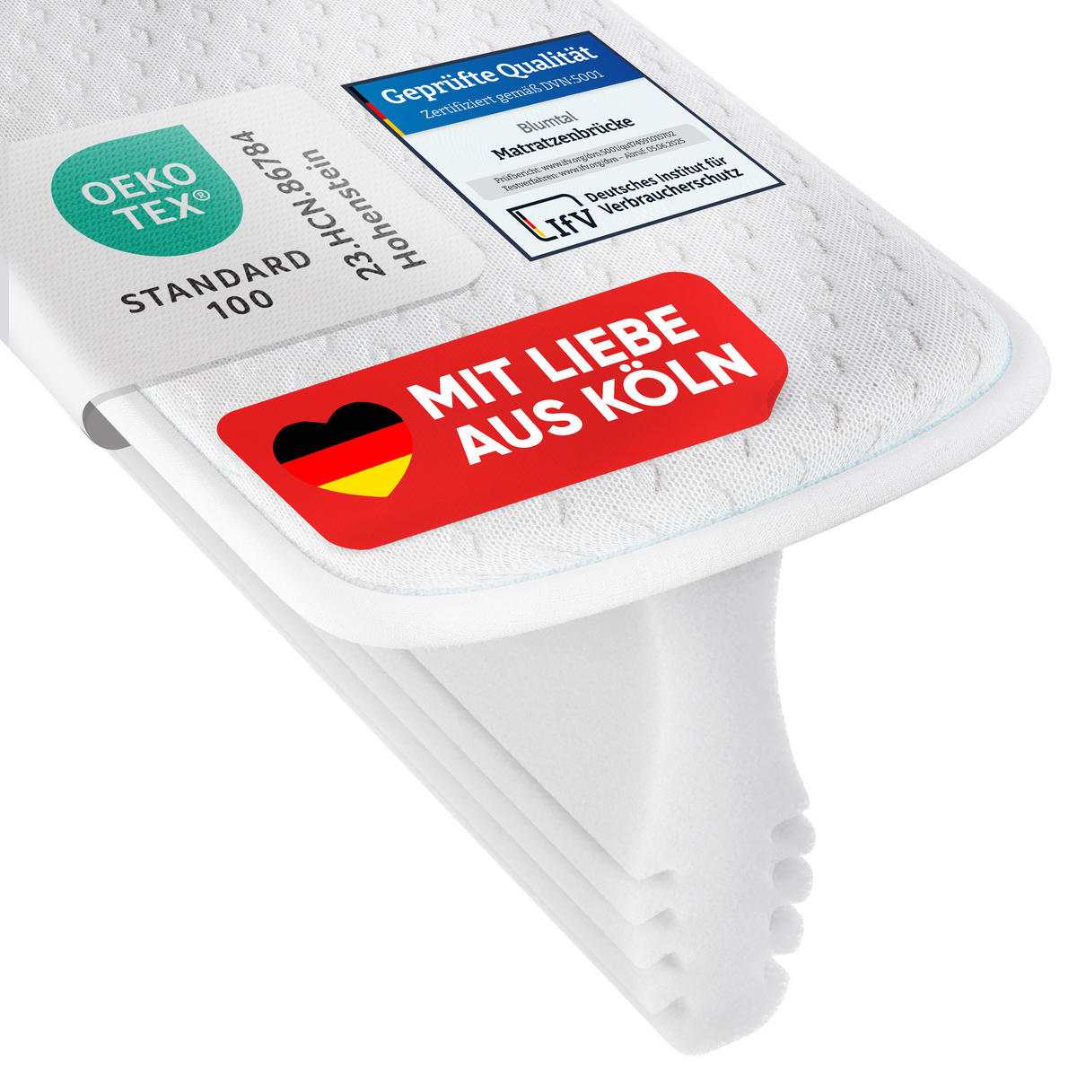 MATRATZENKEIL RITZENFÜLLER 200 cm - Weiß, Textil (18/200cm) - Blumtal