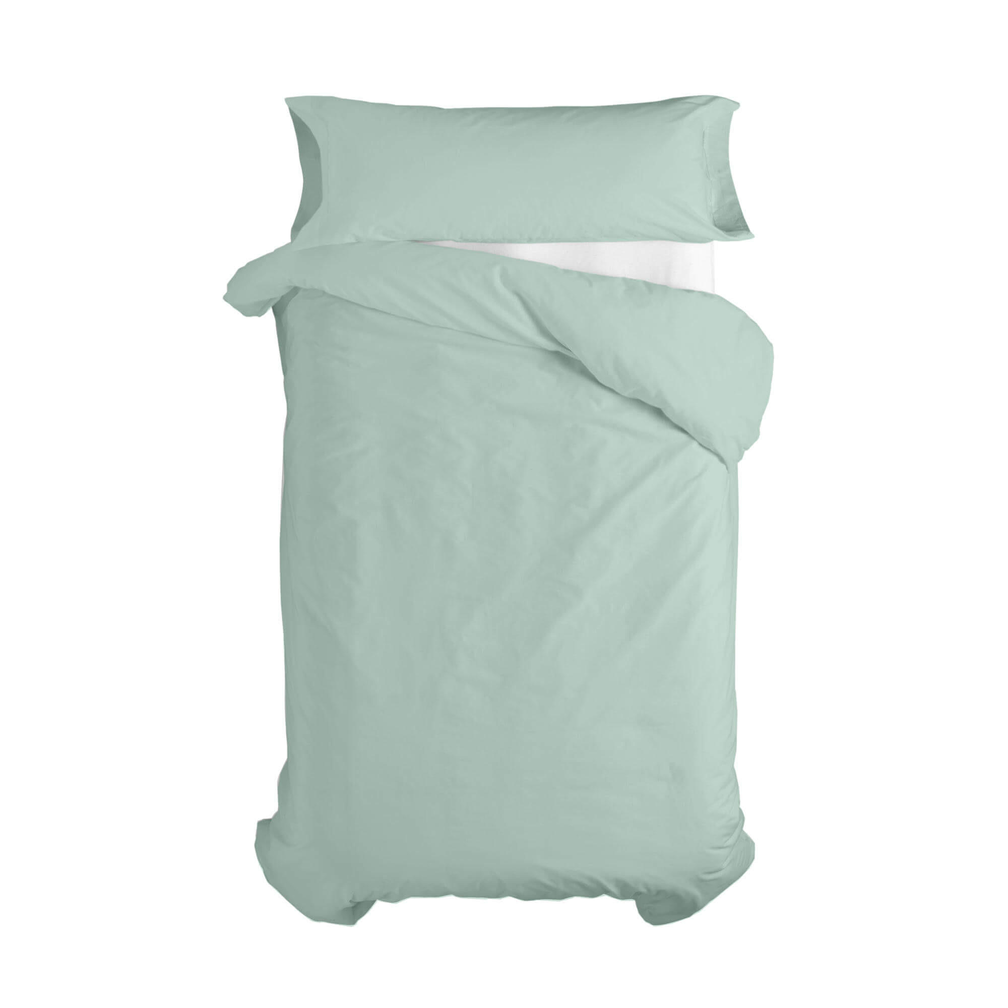 BETTBEZUG 2er-Set teiliges basic 135/140x200 cm (standardgrösse) minze - Mintgrün, Textil (140/200cm) - Happy Friday