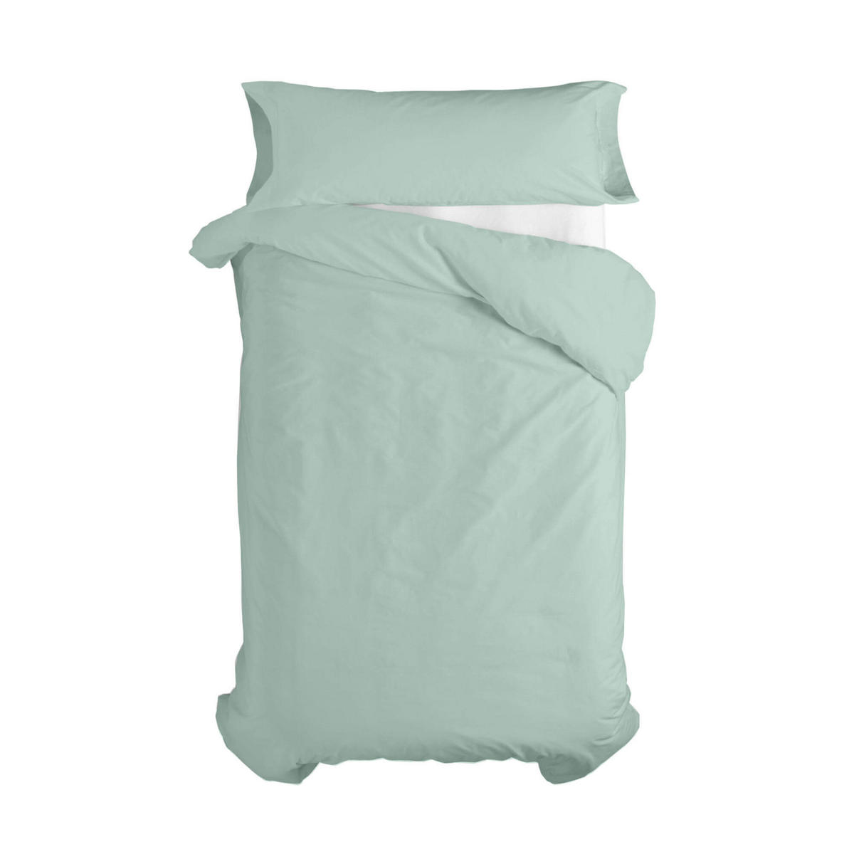 BETTBEZUG 2er-Set teiliges basic 135/140x200 cm (standardgrösse) minze - Mintgrün, Textil (140/200cm) - Happy Friday