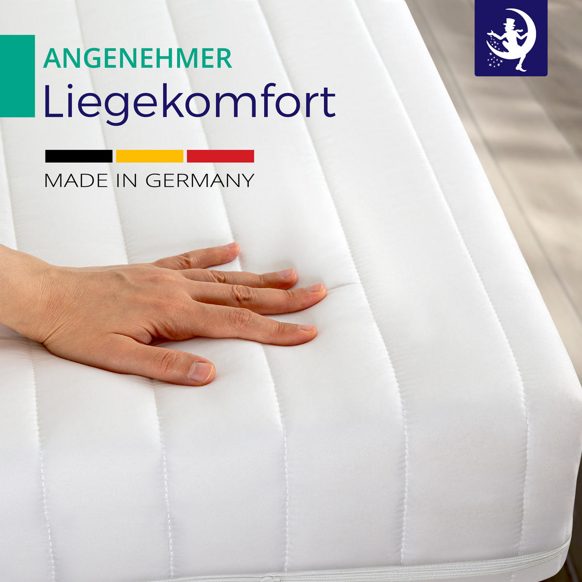 MATRATZE 200x200 Kaltschaummatratze mit Härtegrad H3 - Mikrofaserbezug - Weiß, Textil (200/200cm) - Mister Sandman