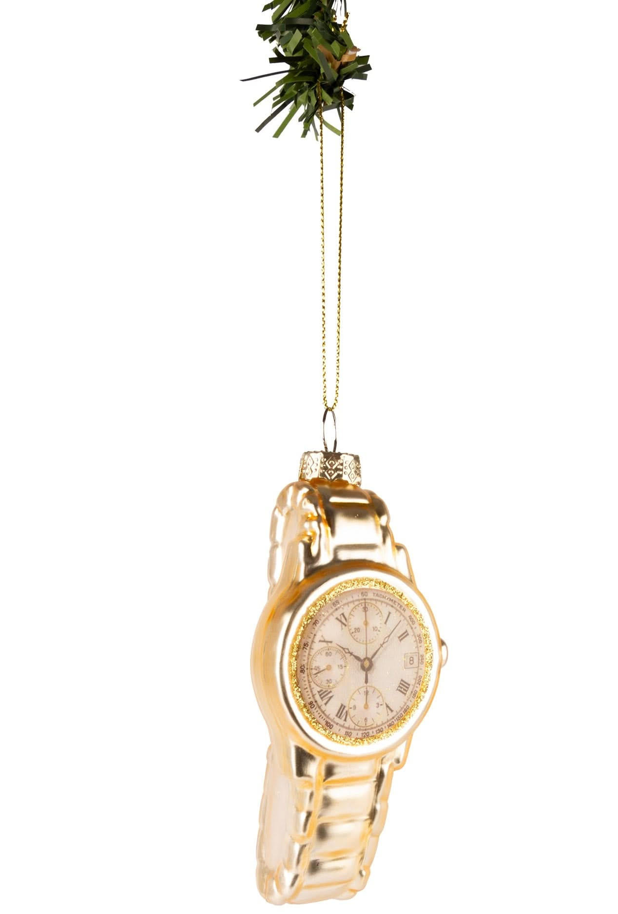 WEIHNACHTSKUGEL Uhr 11 cm - Goldfarben, Glas (4/11/1cm)